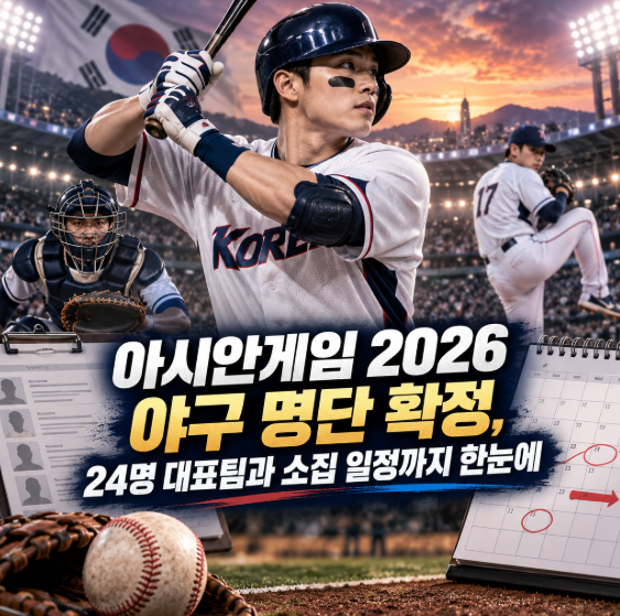 아시안게임 2026 야구 명단 확정, 24명 대표팀과 소집 일정까지 한눈에