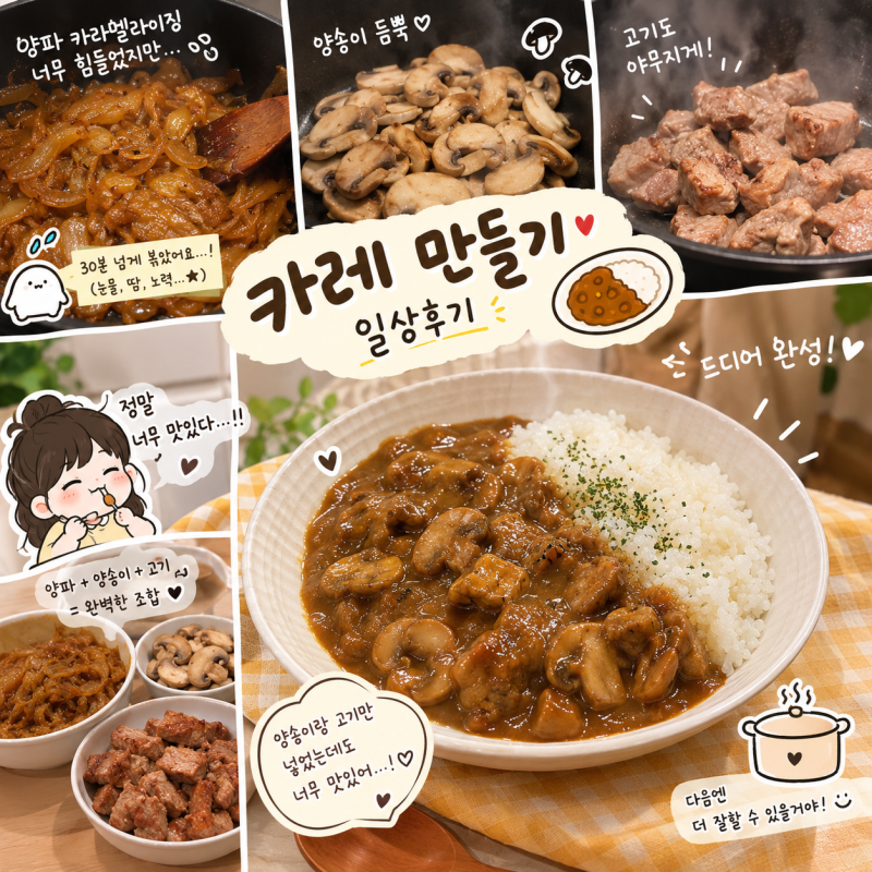 AI 추천 레시피 따라해보기｜요리고자의 양파 카라멜라이징 카레 도전기