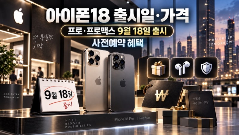 아이폰18 출시일·가격·사전예약 혜택 총정리, 프로·프로맥스 9월 18일 국내 출시