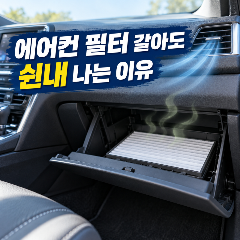 자동차 에어컨 필터 갈아도 쉰내 나는 이유｜초보자 셀프 관리와 에바크리닝 시기