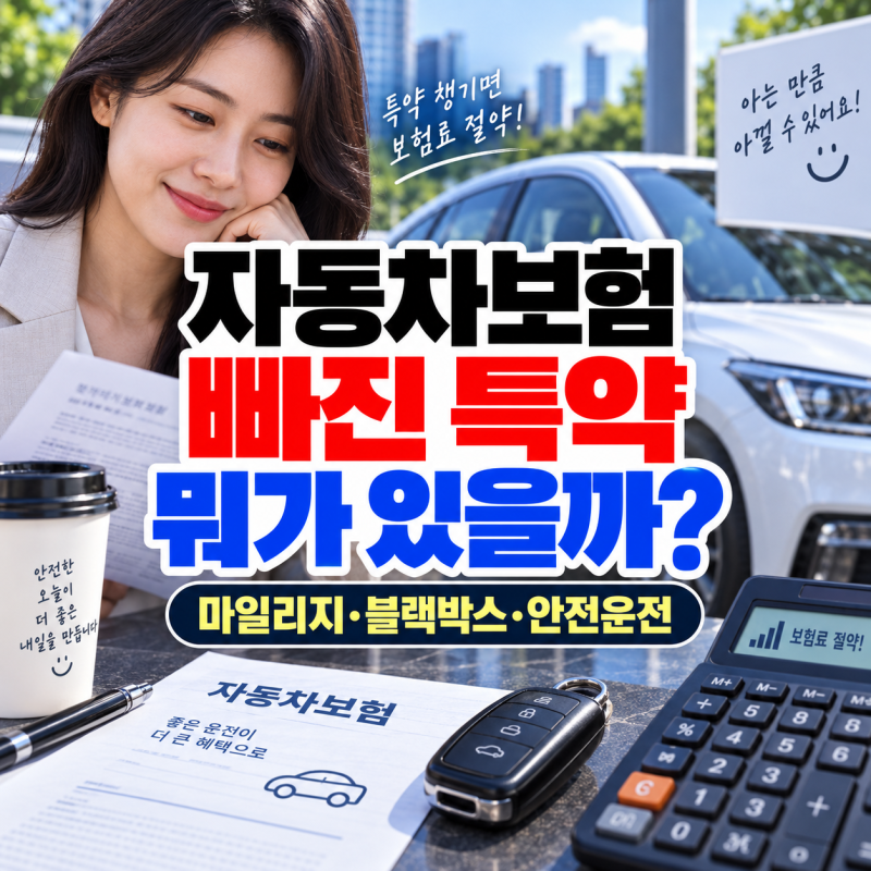 자동차보험 특약 뭐가 빠졌을까? 마일리지·안전운전·블랙박스 할인 놓치기 쉬운 5가지