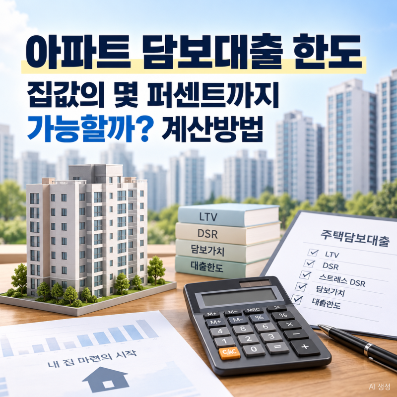 아파트 담보대출 한도｜집값의 몇 퍼센트까지 가능할까? 계산방법