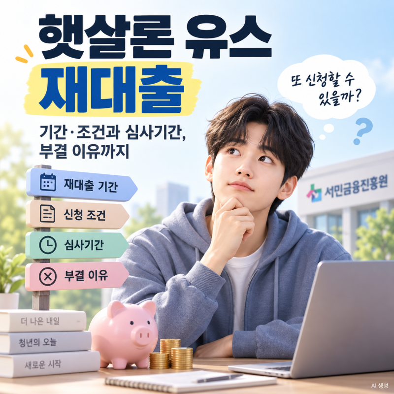 햇살론 유스 재대출｜기간·조건과 심사기간, 부결 이유까지