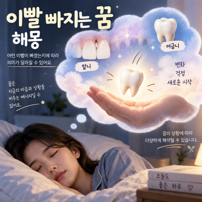 이빨 빠지는 꿈 해몽, 앞니부터 어금니까지 상황별 의미