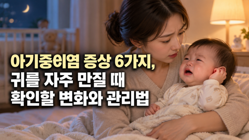 아기중이염 증상 6가지, 귀를 자주 만질 때 확인할 변화와 관리법