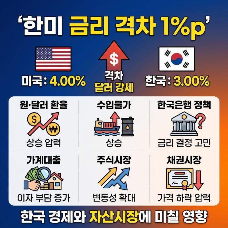 미국 금리 0.25%p 인상…한미 금리 차이 1%p가 한국 경제에 미치는 영향