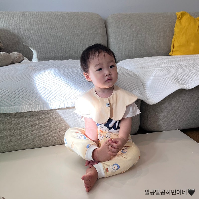 [어린이집 가을 등원복] 오가닉맘 아기옷 상하복 90사이즈 착샷, 후기_12개월 아기 어린이집 ....
