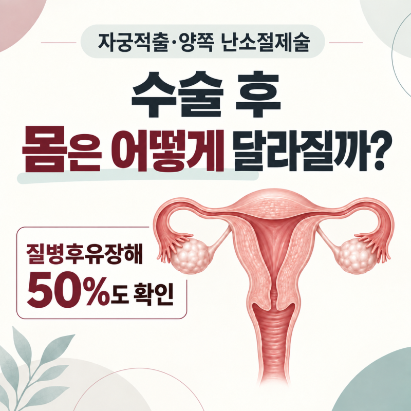 자궁적출·양쪽 난소절제술, 수술 후 몸은 어떻게 달라질까? 질병후유장해 50%도 확인해야 합....