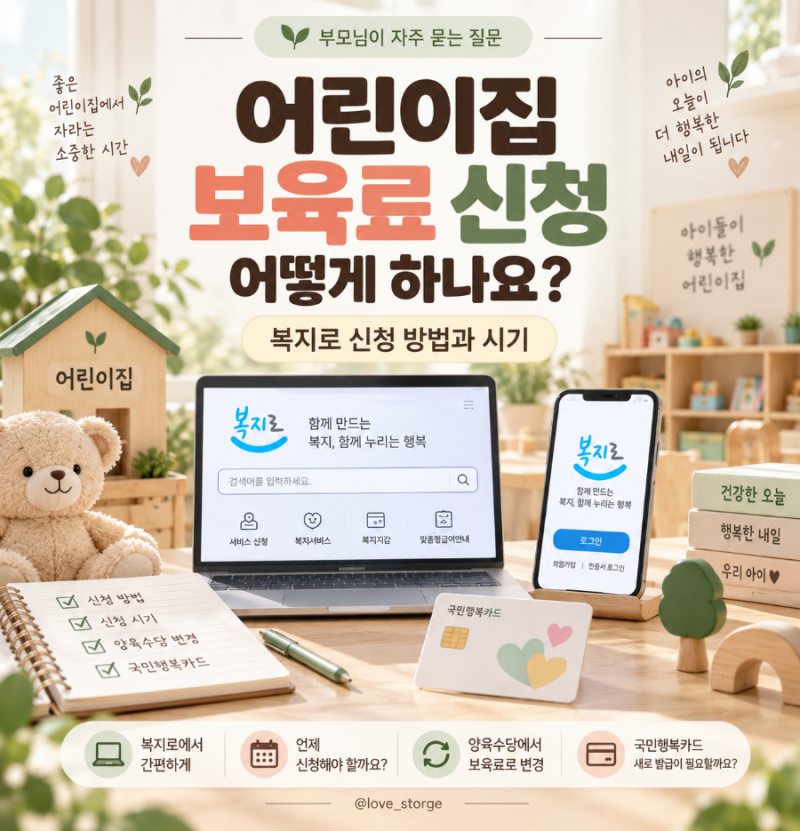 어린이집 보육료 신청 어떻게 하나요? 복지로 신청 방법과 시기