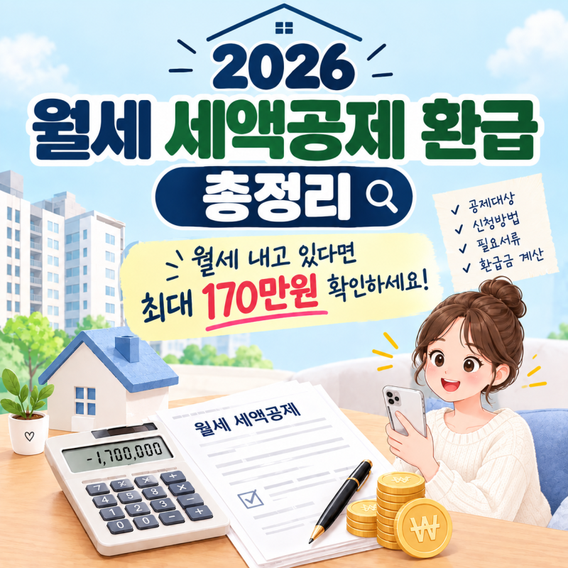 2026 월세 세액공제 환급 총정리｜월세 내고 있다면 최대 170만원 확인하세요!