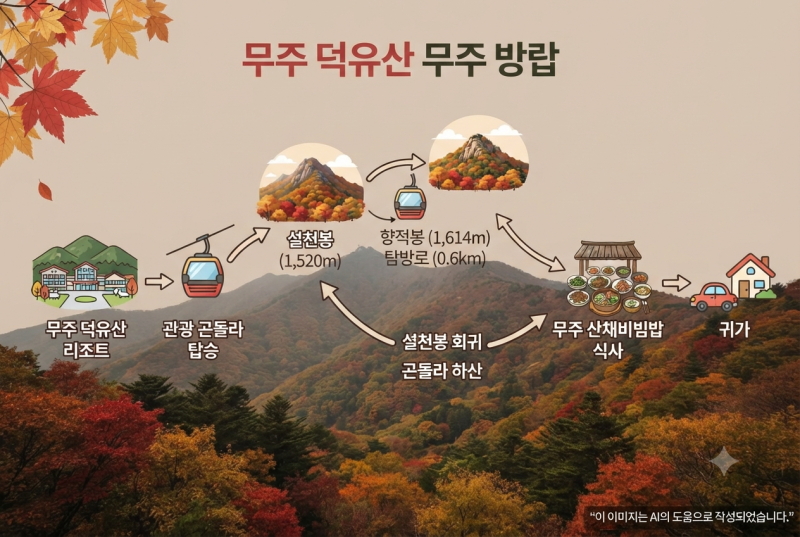 무주 덕유산은 등산하지 않아도 단풍을 볼 수 있을까? 곤돌라로 오르는 가을 전망여행