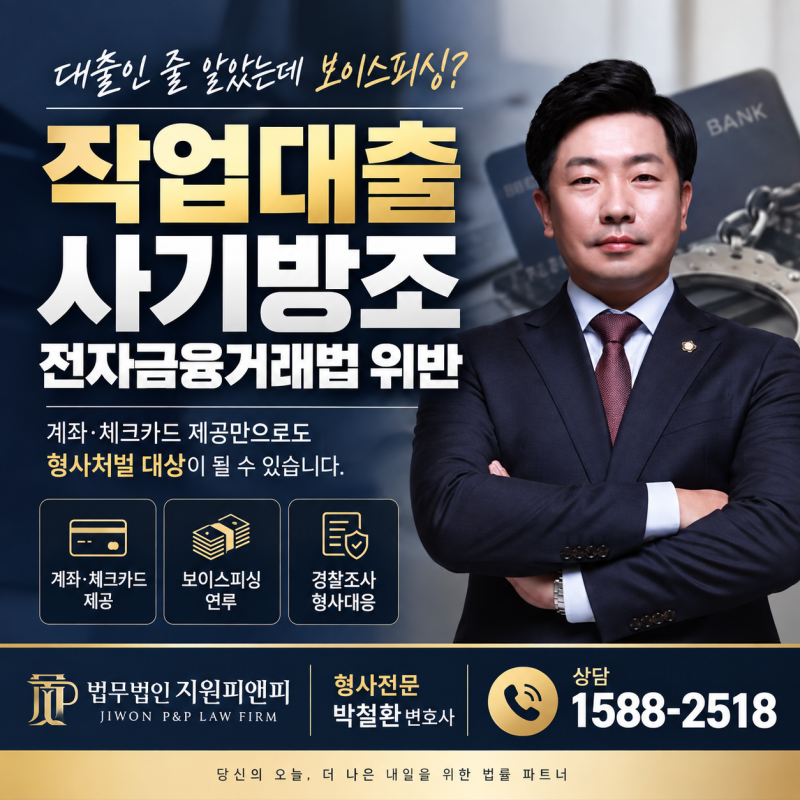 보이스피싱 작업대출에 계좌를 빌려줬다면? 사기방조·전자금융거래법 위반 처벌수위는? 대....