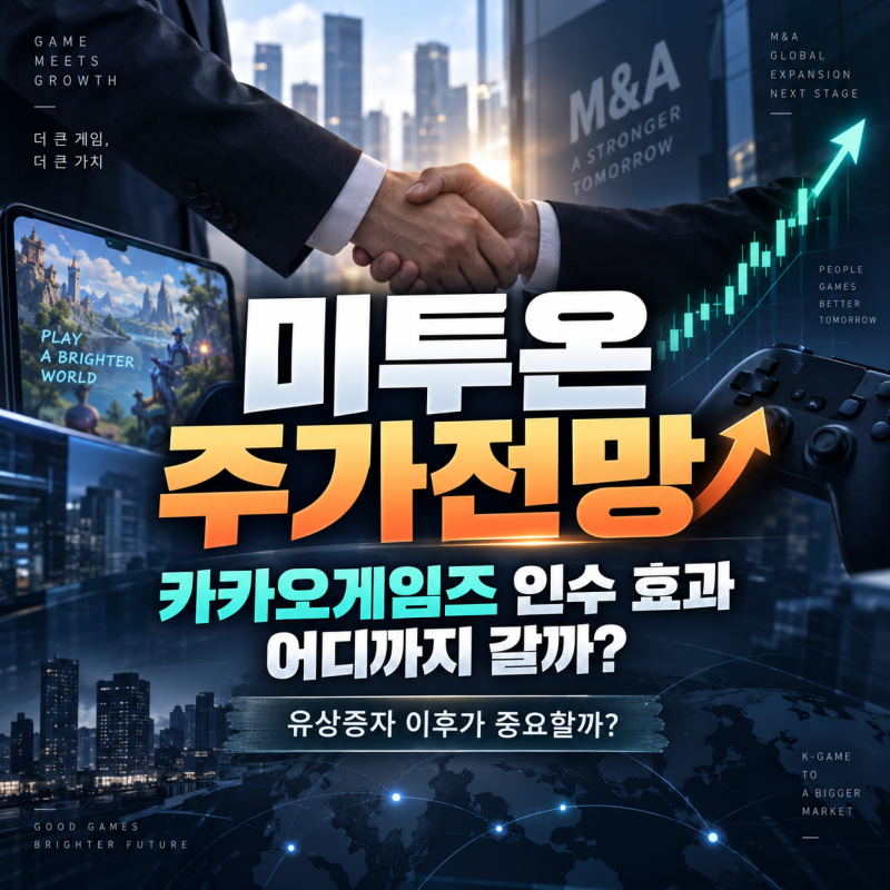 미투온 주가전망, 카카오게임즈 인수 효과 어디까지 갈까? 유상증자 이후가 중요한 이유