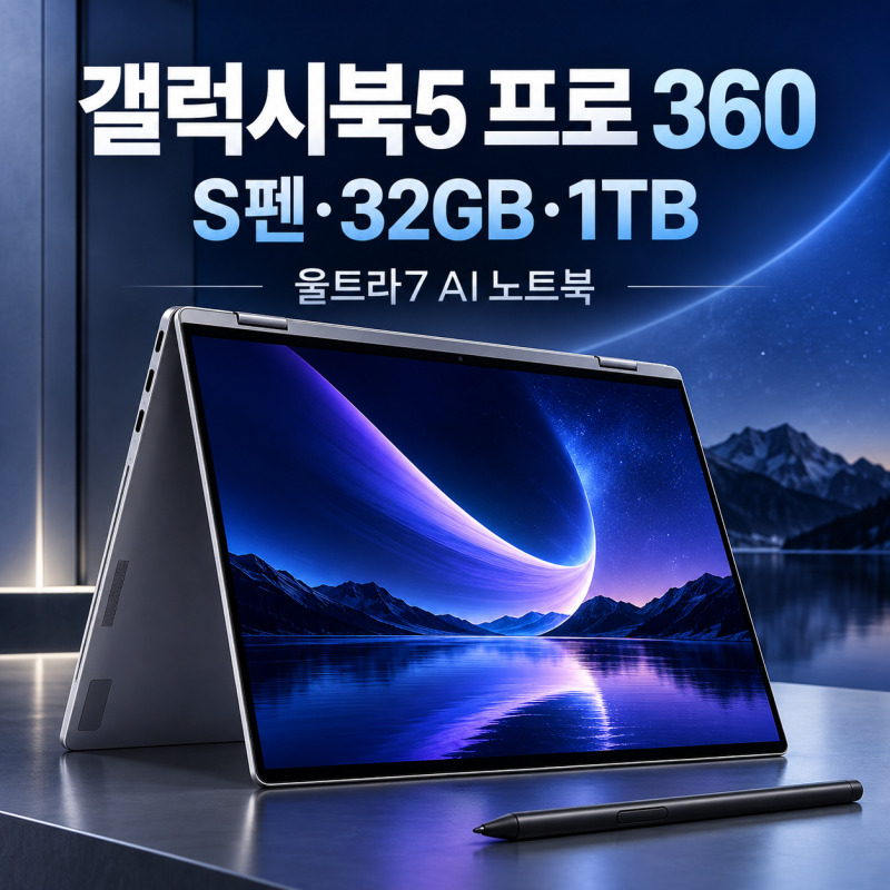 삼성 갤럭시북5 프로 360 16인치 가격 사양NT960QHA-K71AR｜32GB 1TB S펜 AI 노트북 장단점