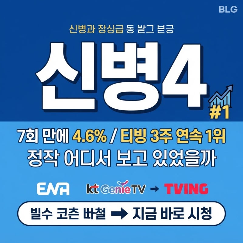 신병4 7회 만에 4.6%…티빙 3주 연속 1위, 정작 어디서 보고 있었을까