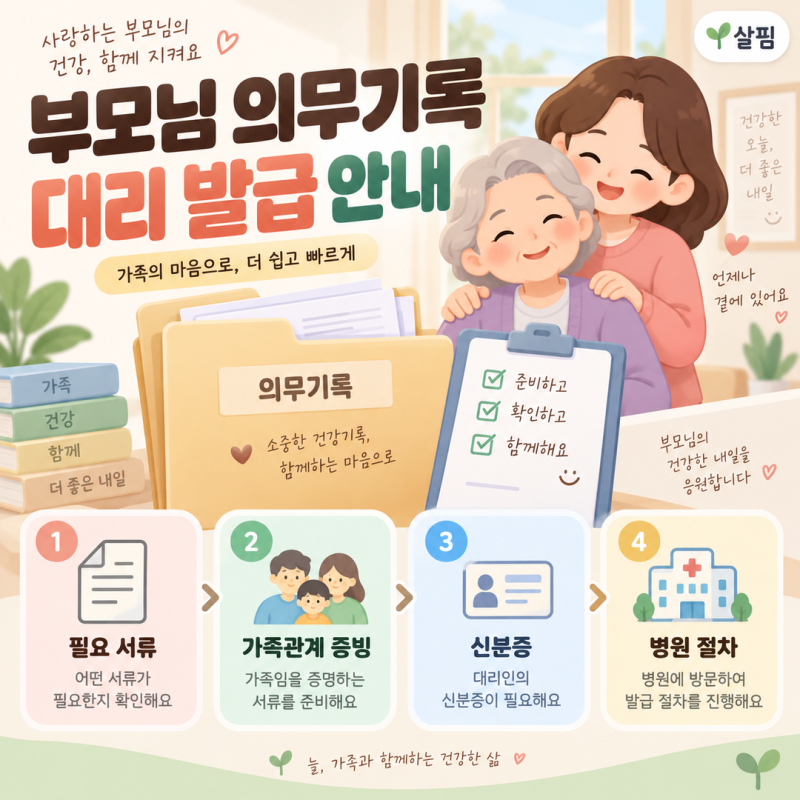 부모님 의무기록 사본, 자녀가 대신 발급받을 때 필요한 서류