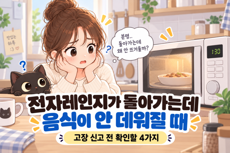 전자레인지가 돌아가는데 음식이 안 데워질 때, 고장 신고 전 확인할 4가지