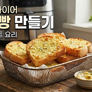 에어프라이어 마늘빵 만들기 식빵 토스트 요리