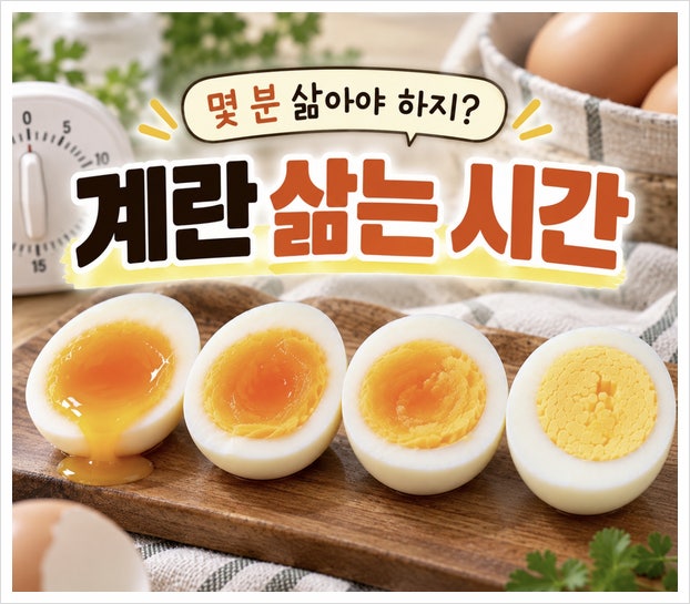 "몇 분 삶아야 하지?" 계란 삶는 시간 반숙 완숙 차이