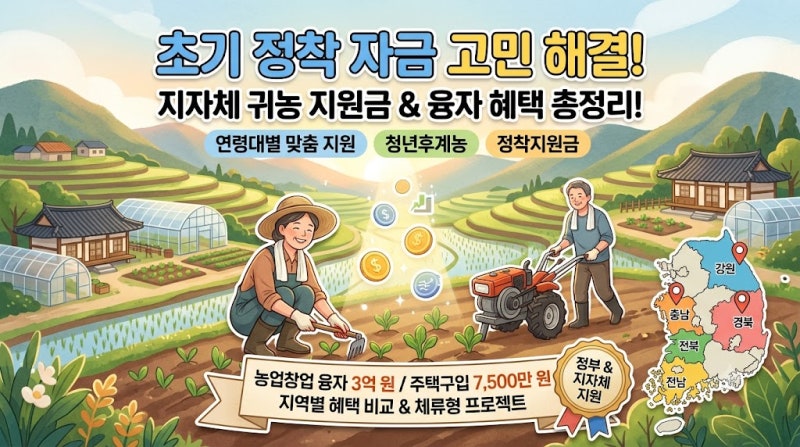 성공적인 귀농귀촌을 위한 지자체별 지원금 및 연령대별 혜택 총정리