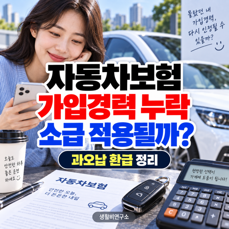 자동차보험 가입경력 누락, 나중에 소급 적용될까? 과오납 보험료 환급·신청방법 정리