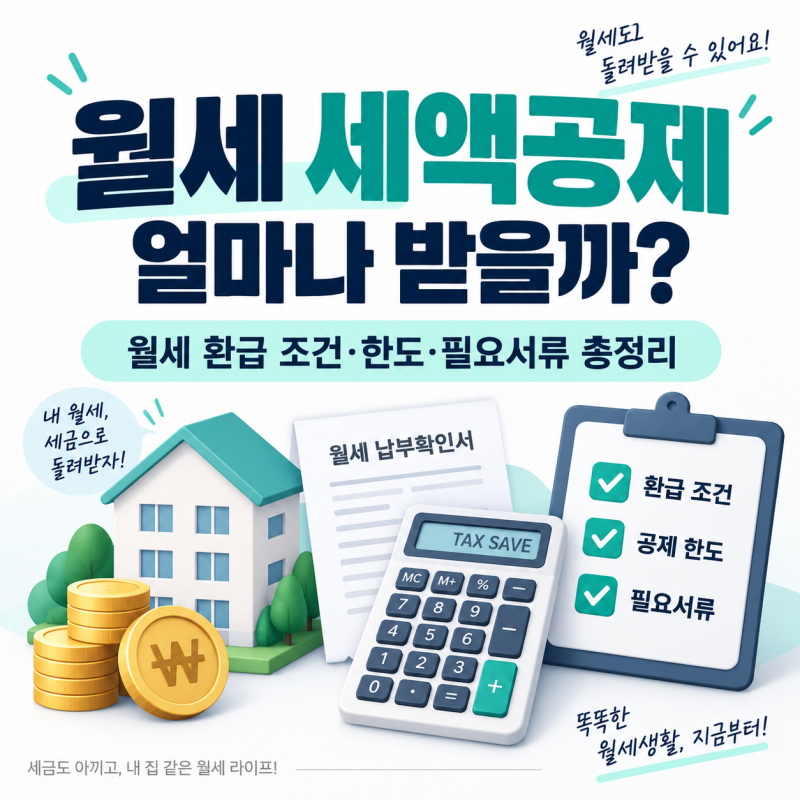 월세 세액공제 얼마나 받을까? 월세 환급 조건·한도·필요서류 총정리