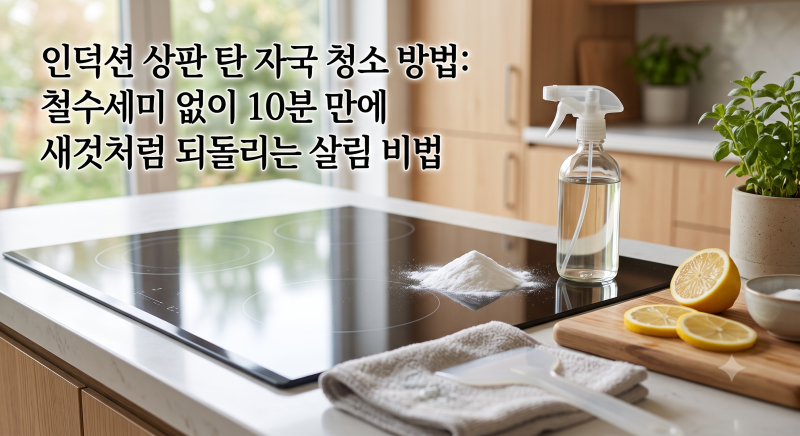 인덕션 상판 탄 자국 청소 방법: 철수세미 없이 10분 만에 새것처럼 되돌리는 살림 비법