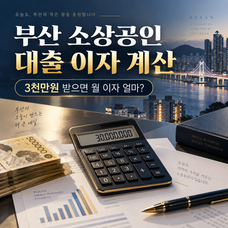 부산 소상공인 3천만원 대출 이자 얼마? 1%대 실제 부담액 계산해보니