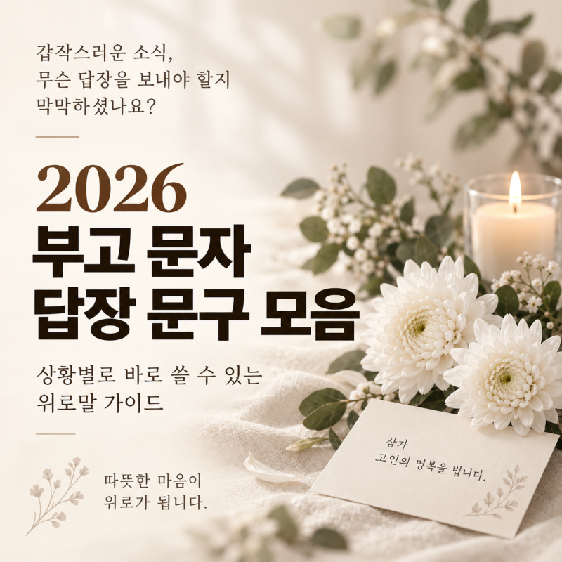 장례식 문자 답장 어떻게? 2026 부고 위로말 문구 친구 직장 지인 총정리