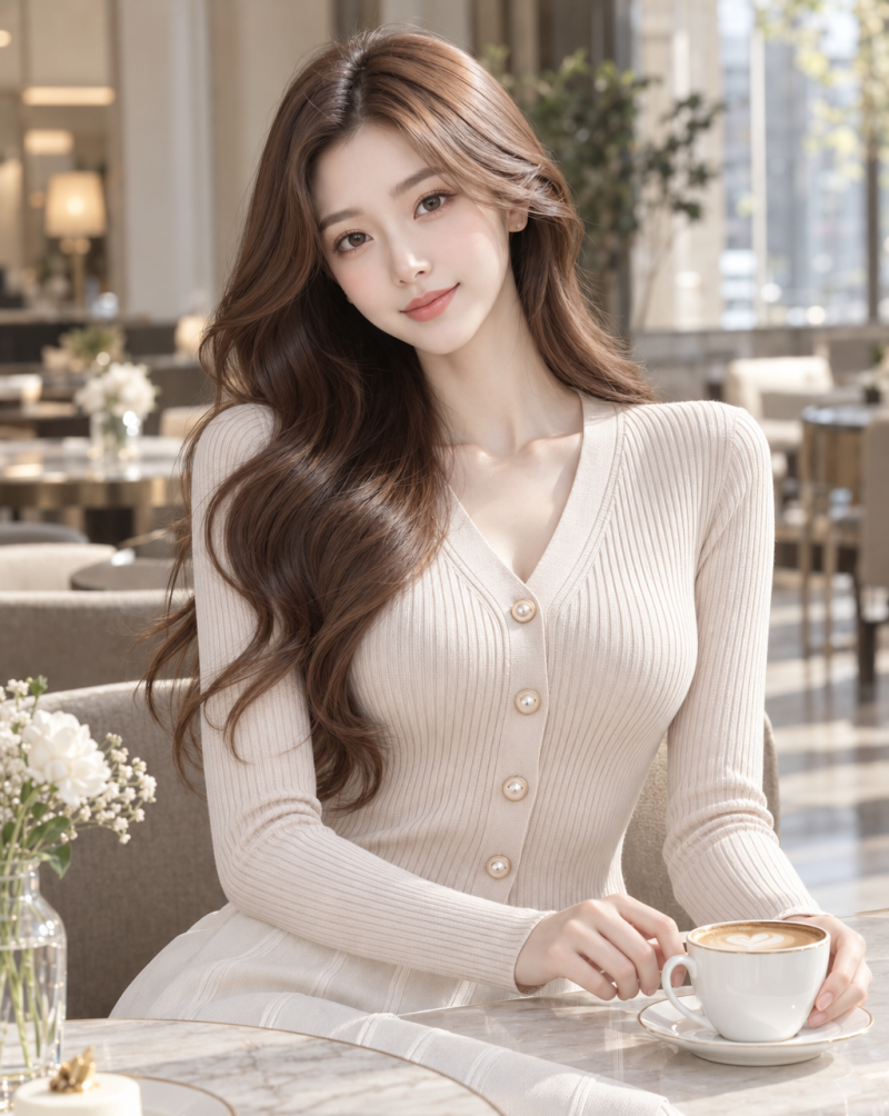 슬림 골지 브이넥 가디건 (천안 홀복ㅣ홀복 추천)
