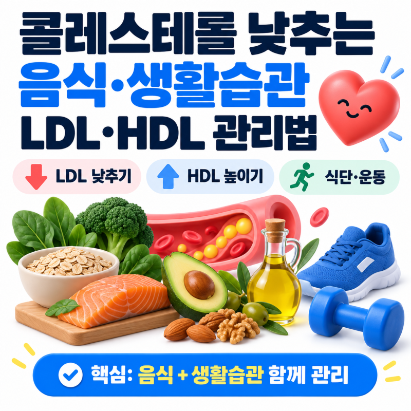 콜레스테롤 낮추는 음식과 생활습관, LDL·HDL 차이부터 관리법까지