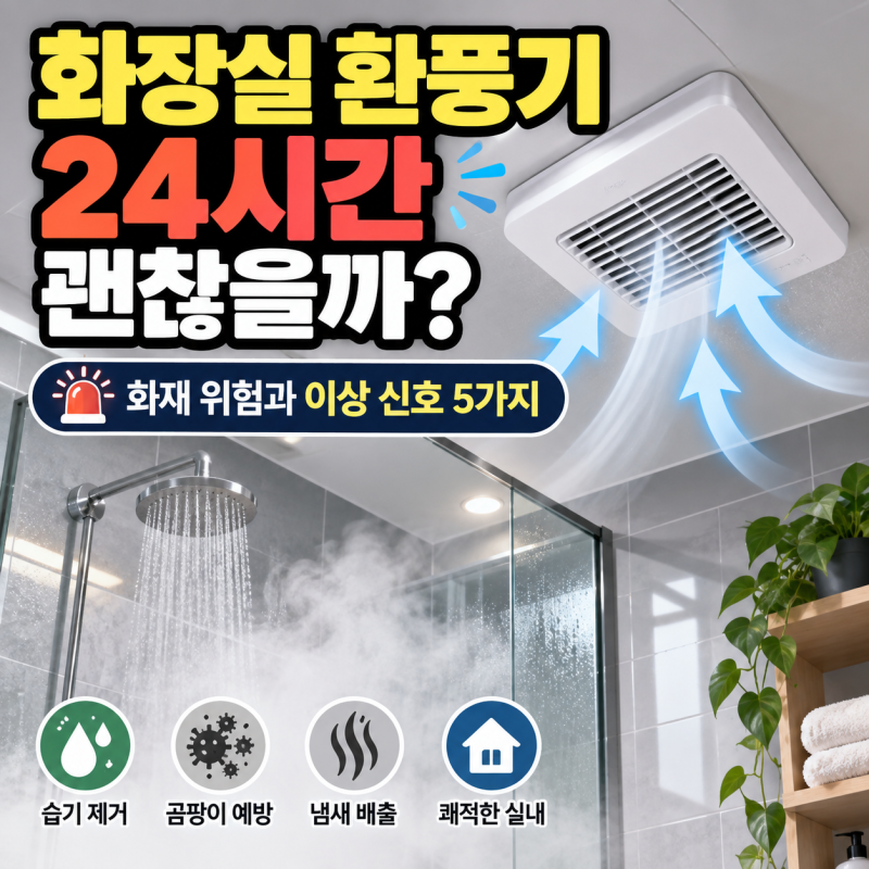 화장실 환풍기 24시간 괜찮을까? 화재 위험과 이상 신호 5가지