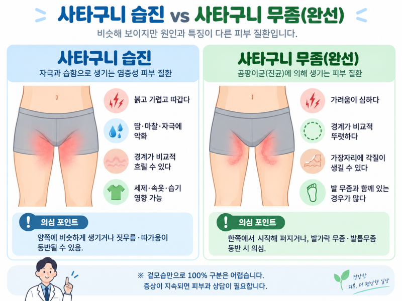 사타구니가 미친 듯이 가려운 이유｜습진일까, 무좀(완선)일까?