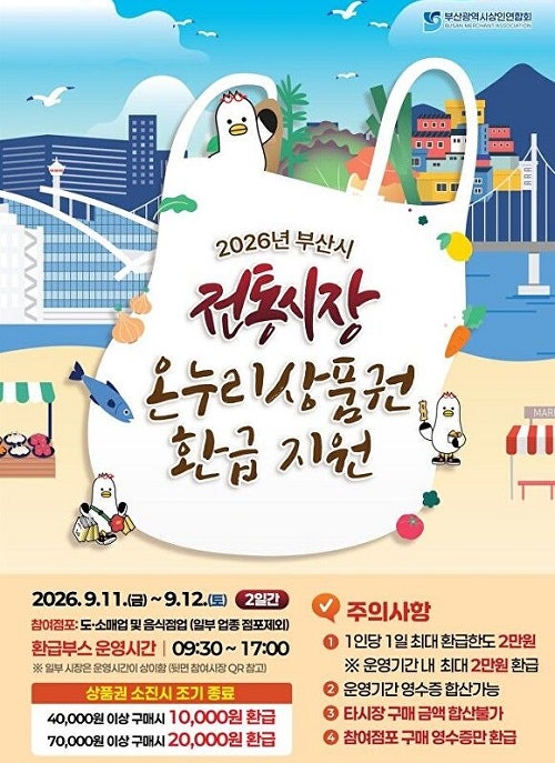 부산 전통시장 온누리 환급, 부전시장서 최대 2만원 받는 법 총정리