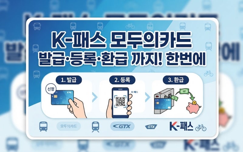 K-패스 모두의카드 발급·등록·환급 까지! 한번에