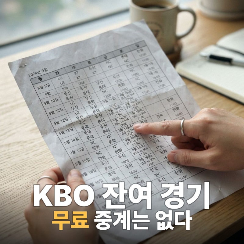 2026 KBO 잔여 경기 생중계 일정, 놓치지 않는 방법, 야구중계,티빙 야구, 프로야구 일정, KBO 순....