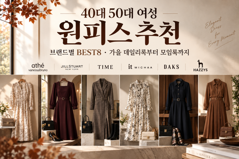 40대 50대 여성 원피스 추천｜브랜드별 BEST8 가을 데일리룩부터 모임룩까지