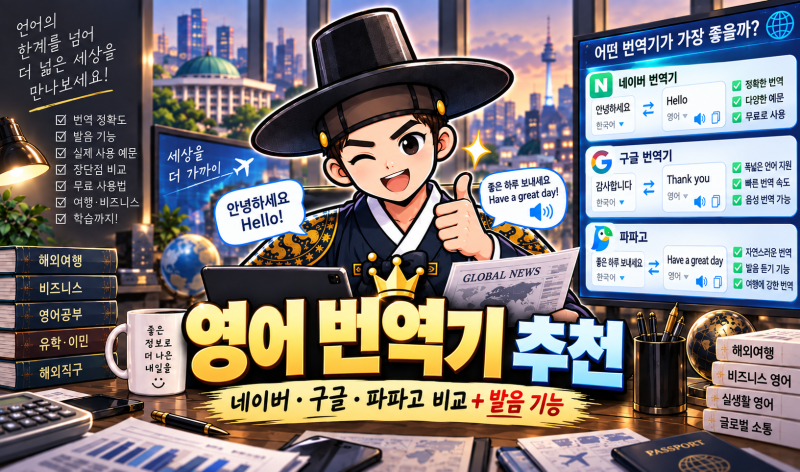 영어 번역기 추천, 네이버·구글·파파고 한글 영어 번역기 비교와 발음 기능
