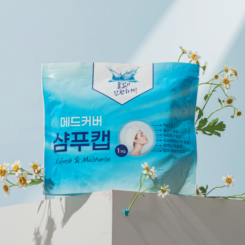 메드커버 샴푸캡 바디워시글러브 샤워티슈 노 린스 샴푸로 물없이샤워 끝내기, 환자용·출산....