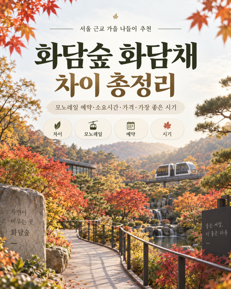 화담숲 화담채 차이 총정리 (+모노레일 예약 소요시간 가격 단풍시기)