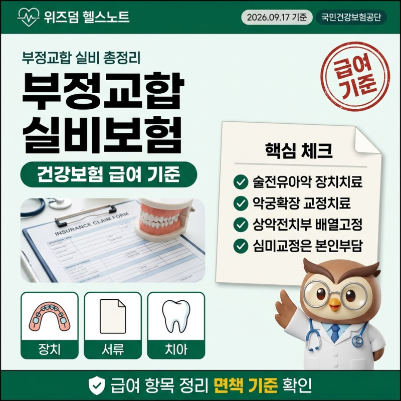 부정교합 실비보험 총정리 (건강보험 급여·청구서류·면책사유)