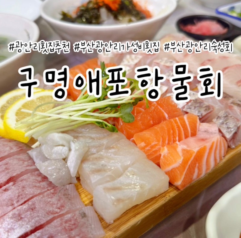부산 광안리 가성비 횟집, 숙성회 추천 구명애포항물회 후기