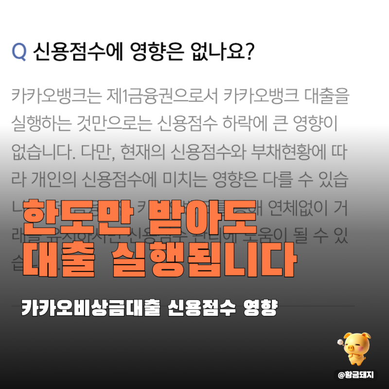 카카오 비상금 대출 300만 원이라 가볍다더니, 신용점수엔 어떻게 남을까