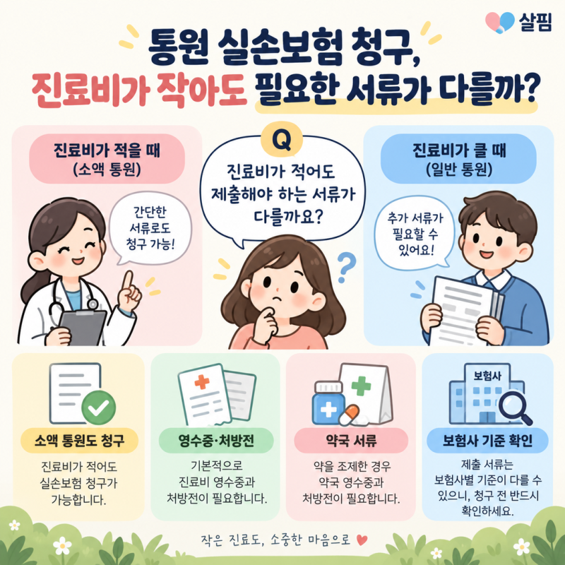 통원 실손보험 청구, 진료비가 작아도 필요한 서류가 다를까?