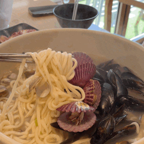 부산 송정 맛집 _ 송정물총칼국수 송정해수욕장 조개 가득 칼국수 파전 맛집