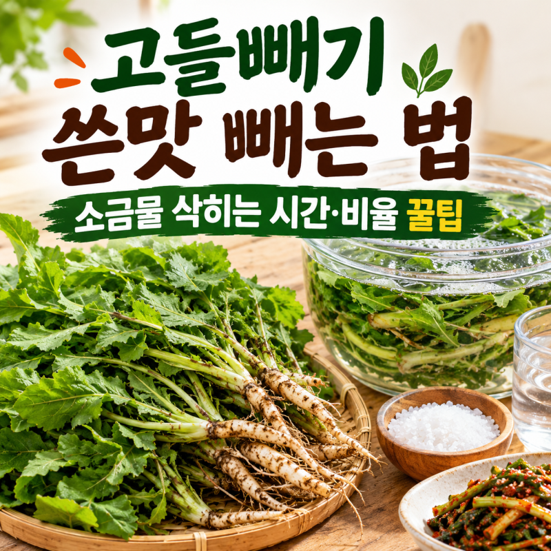 고들빼기 쓴맛 빼는 법! 소금물 삭히는 시간과 비율 꿀팁