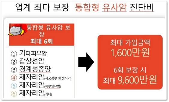 통합형유사암진단비 6회 보장 암보험