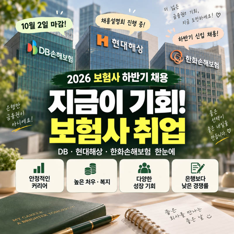취준생이라면 금융권도 확인…현대해상·DB·한화 하반기 채용 열렸다