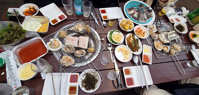 부산 해운대 맛집 뷰 맛집 오션뷰 장어구이 조개구이 야장 "해운대 미포끝집"