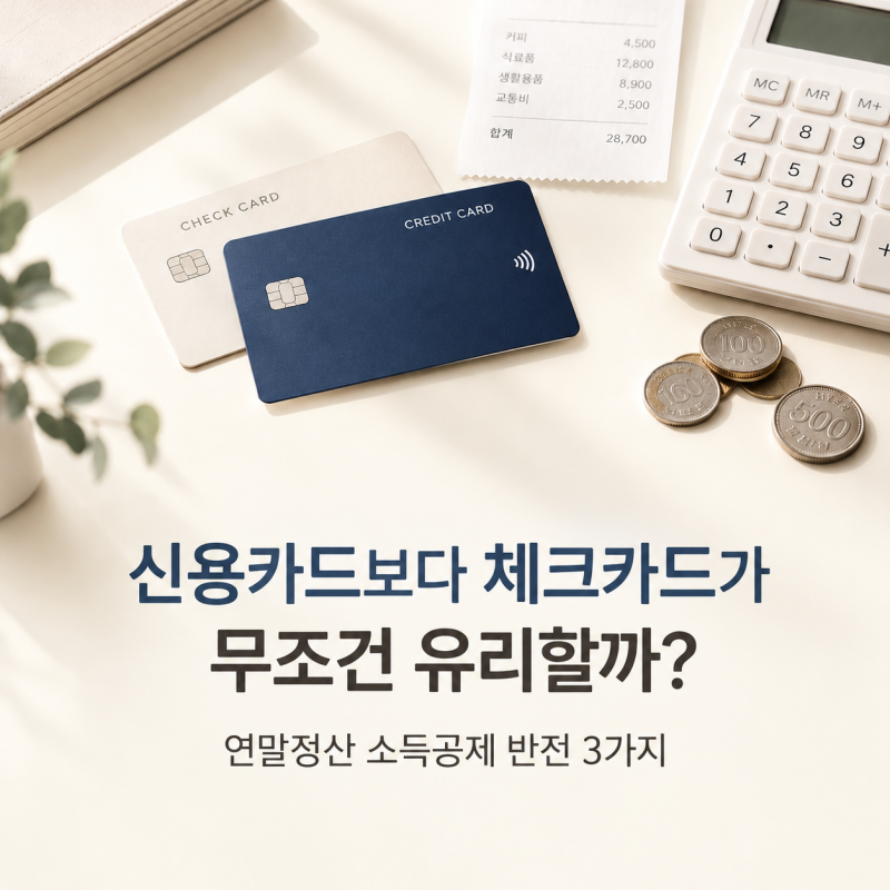 신용카드보다 체크카드가 무조건 유리할까? 연말정산 소득공제 반전 3가지